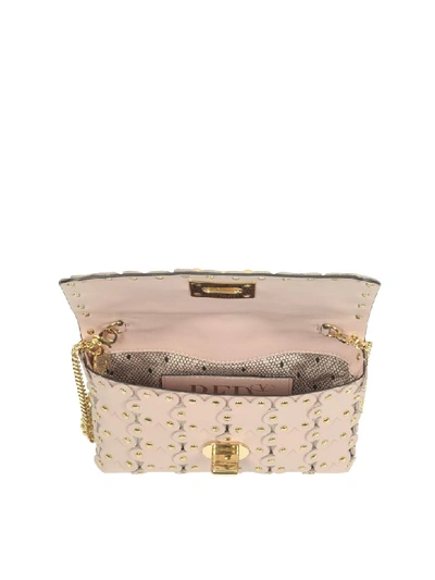 Shop Red Valentino Flower Puzzle Genuine Leather Clutch In Nude