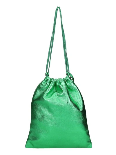 Shop Attico Clutch In Green Leather