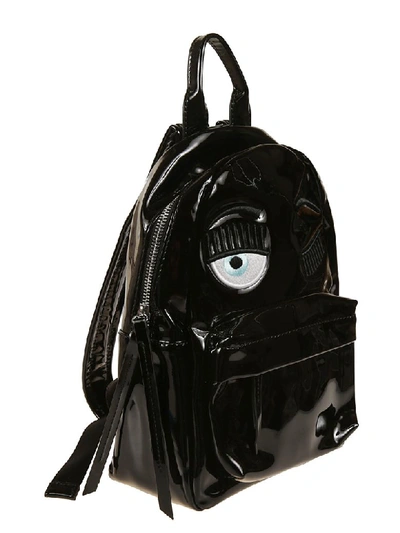 Shop Chiara Ferragni Flirting Eye Backpack In Black