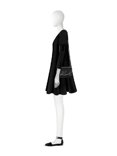 Shop Karl Lagerfeld K/signature Small Shoulder Bag In Black/black