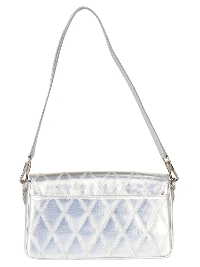 Shop Givenchy Quilted Charm Shoulder Bag In Silver