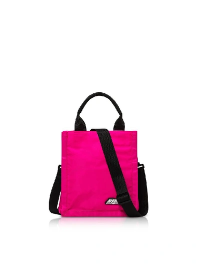 Shop Msgm Fuchsia Mini  Signature Shopping Bag