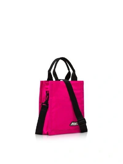 Shop Msgm Fuchsia Mini  Signature Shopping Bag