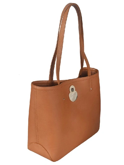 Shop Longchamp Classic Snap Lock Tote In Brown