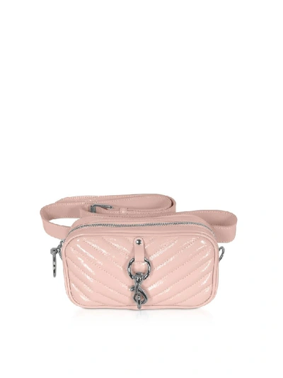 Shop Rebecca Minkoff Naplack Camera Belt Bag In Rosewood