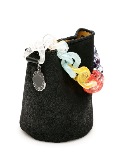 Shop Stella Mccartney Pastel Chain Bucket Bag In Black (black)