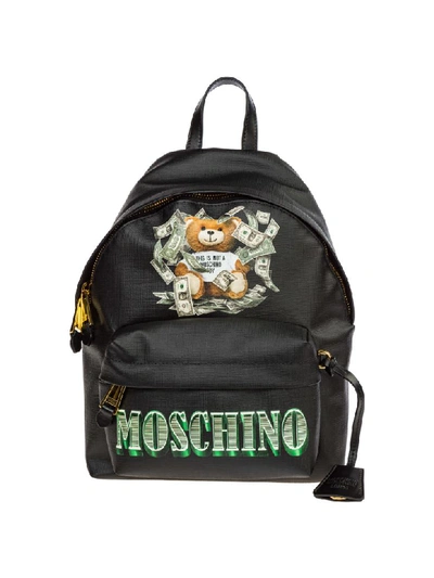 Shop Moschino Dollar Teddy Bear Backpack In Nero