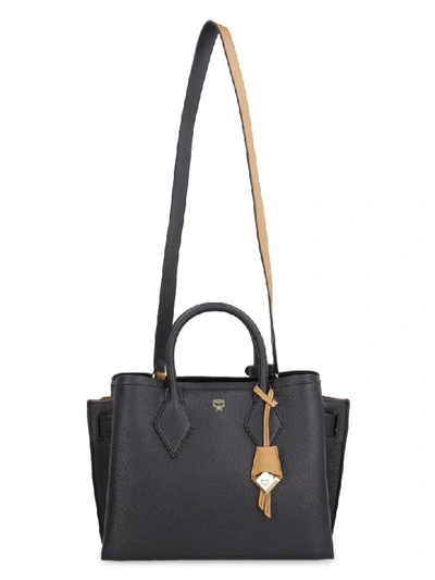 Shop Mcm Neo Milla Leather Handbag In Black