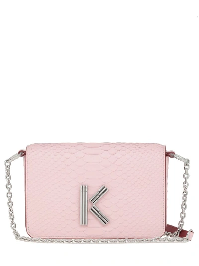 Shop Kenzo Crocco K-bag In Pastel Pink