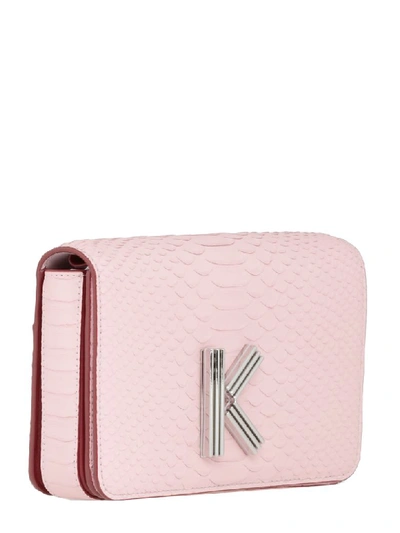 Shop Kenzo Crocco K-bag In Pastel Pink