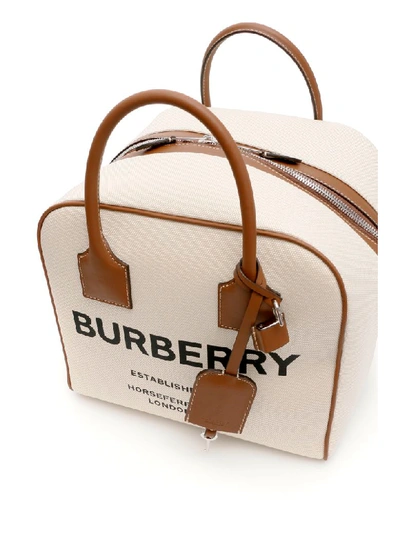 Shop Burberry Medium Cube Bag In Natural Malt Brown (beige)