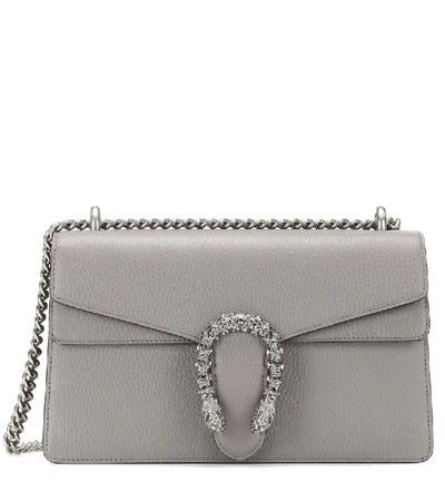 Shop Gucci Dionysus Small Leather Shoulder Bag In Silver