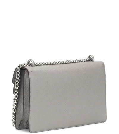 Shop Gucci Dionysus Small Leather Shoulder Bag In Silver