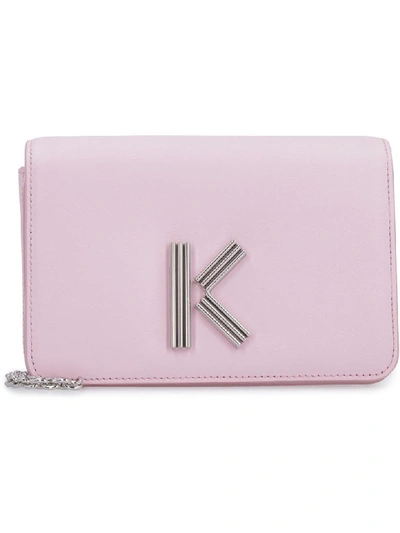 Shop Kenzo Leather Shoulder Bag In Pink