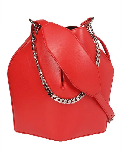 Shop Alexander Mcqueen Chained Classic Shoulder Bag In Red