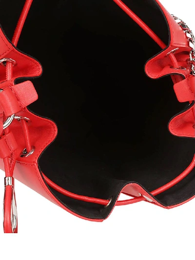 Shop Alexander Mcqueen Chained Classic Shoulder Bag In Red
