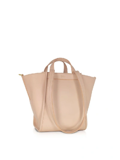 Shop Max Mara Pure Leather And Cashmere Reversible Small Tote In Powder Pink