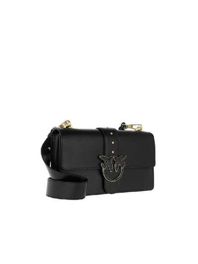 Shop Pinko Abbraccio 1 Black Love Bag In Black (black)