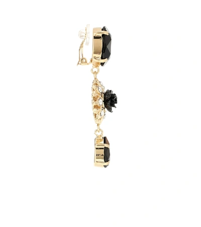 Shop Dolce & Gabbana Crystal-embellished Clip-on Earrings In Gold