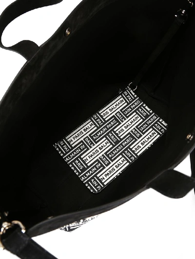 Shop Balmain Tote In Black/white