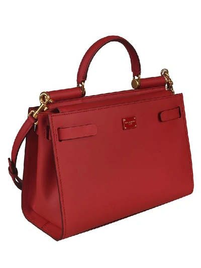 Shop Dolce & Gabbana Sicily Small Shoulder Bag In Red