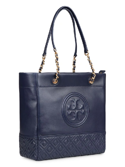 Shop Tory Burch Fleming Leather Tote In Black