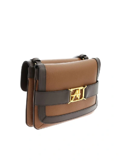 Shop Alberta Ferretti - Shoulder Bag With Logo In Brown