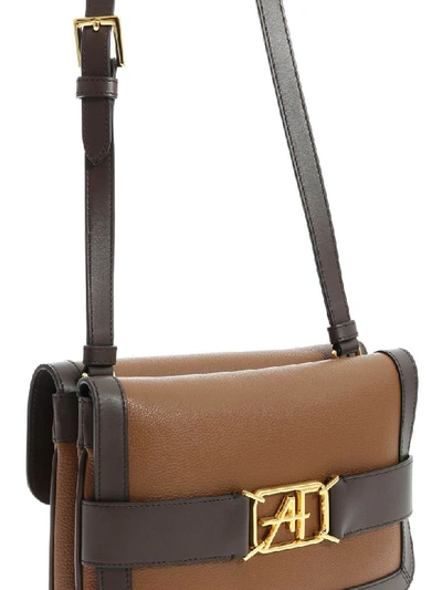 Shop Alberta Ferretti - Shoulder Bag With Logo In Brown