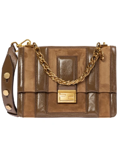 Shop Fendi Kan U Crossbody Bags In Marrone