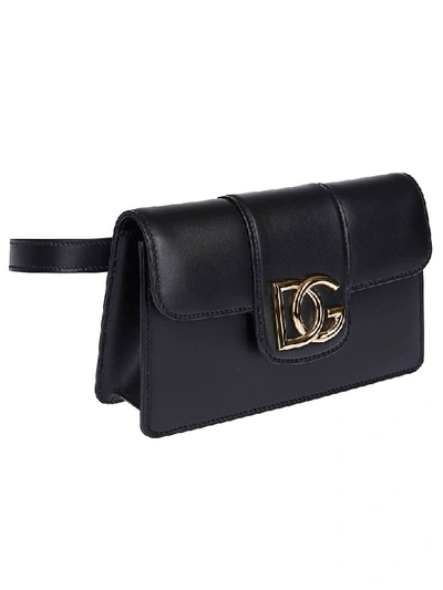 Shop Dolce & Gabbana Logo Plaque Belt Bag In Black