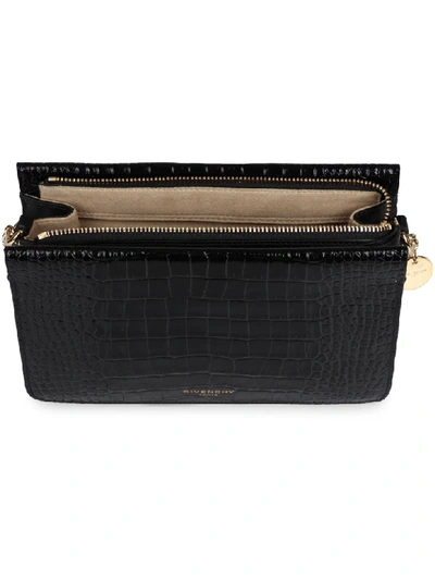 Shop Givenchy Cross3 Crocodile Effect Leather Bag In Black