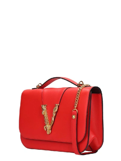 Shop Versace Hand Bag In Red Leather