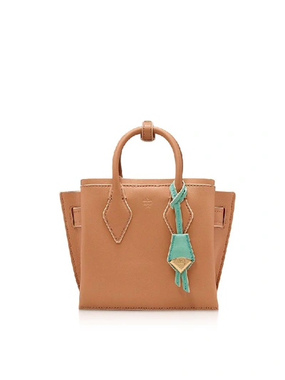 Shop Mcm Neo Milla Mini Tote In Biscuit