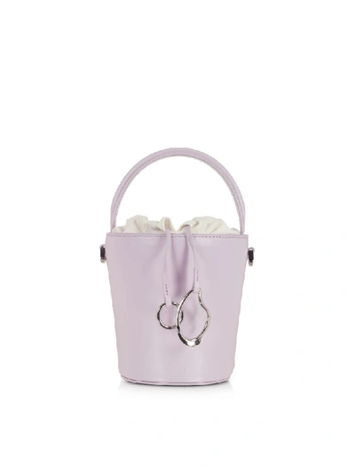 Shop Cafuné Lilac Leather Mini Bucket Bag