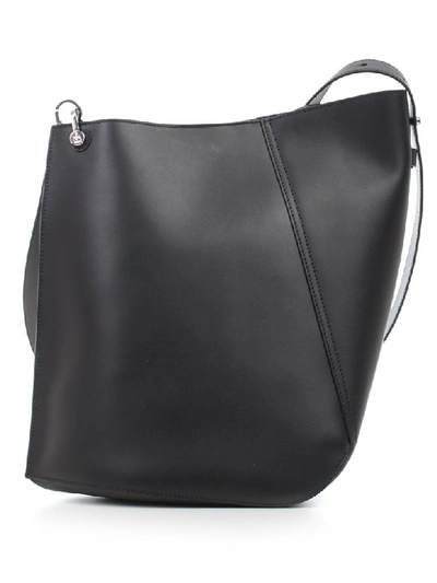 Shop Lanvin Asimmetrical Becket Bag Medium Size In Black
