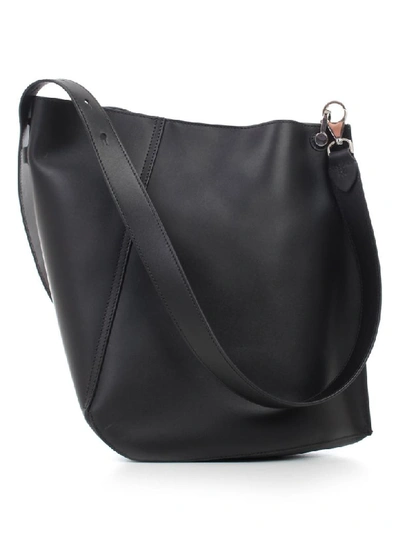 Shop Lanvin Asimmetrical Becket Bag Medium Size In Black