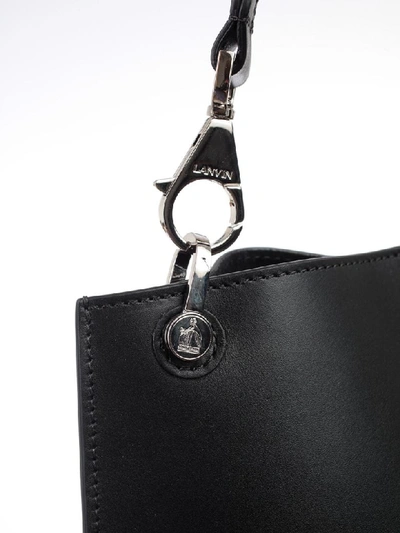 Shop Lanvin Asimmetrical Becket Bag Medium Size In Black