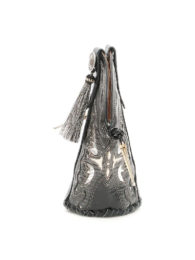 Shop Jessie Western Vintage Mini Boot Bag In Black Silver (black)