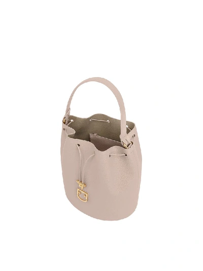 Shop Furla Corona M Drawstring Leather Bucket Bag In Dalia