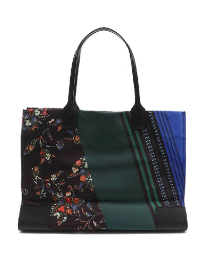 Shop Tory Burch Ella Mixed-print Tote In Sacred Floral