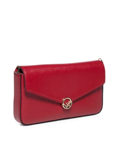 Shop Fendi Clutch In Strawberry