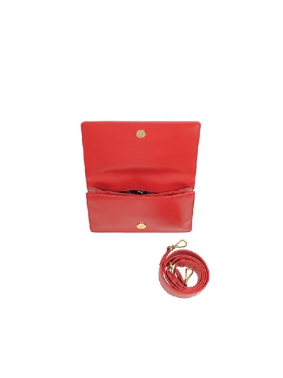 Shop Love Moschino Quilted Eco-leather Crossbody Bag In Red