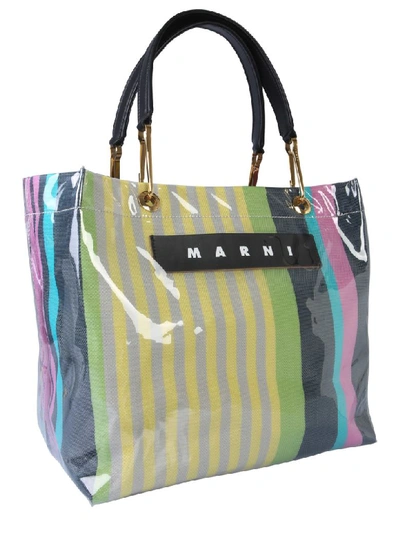 Shop Marni Glossy Grip Shopping Bag In Multicolor