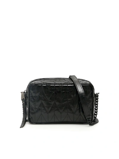 Shop Miu Miu Quilted Camera Bag In Nero (black)