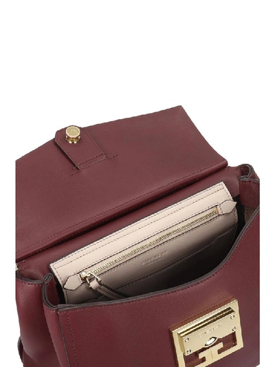 Shop Givenchy Mystic Small Shoulder Bag In Bordeaux Leather