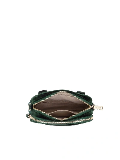 Shop Lancaster Quilted Velvet Couture Mini Camera/belt Bag In Green