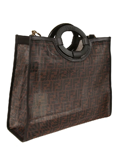 Shop Fendi Runaway Regular Shoppers Bag In Brown