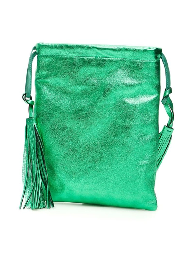 Shop Attico Laminated Nappa Mini Bag In Emerald (green)