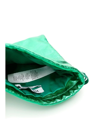Shop Attico Laminated Nappa Mini Bag In Emerald (green)