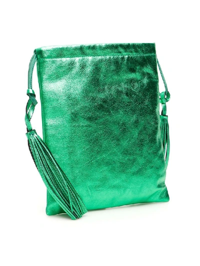 Shop Attico Laminated Nappa Mini Bag In Emerald (green)